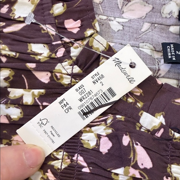 Madewell Brown and Cream Floral Midi Dress - Picture 9 of 11